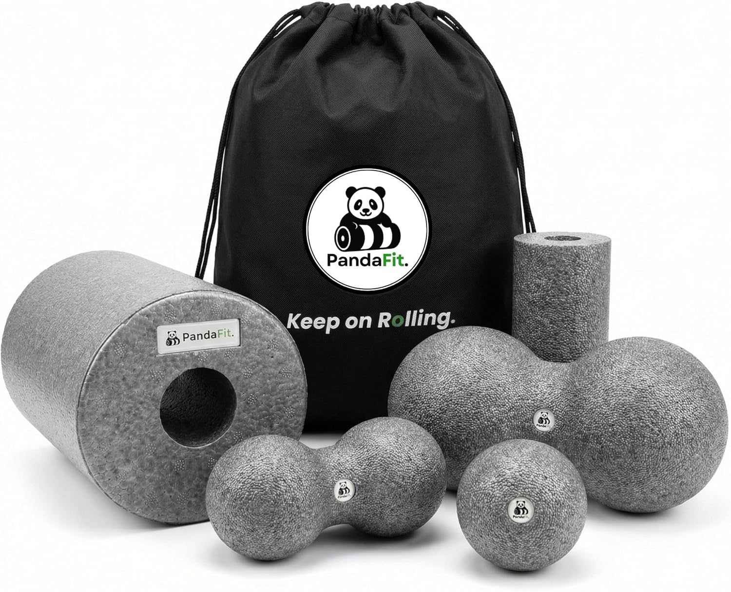 PandaFit 5er Faszienrollen-Set mit Turnbeutel – alle Tools auf einen Blick
